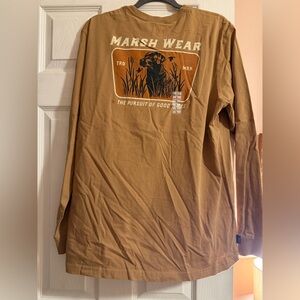 Men's Marsh Wear Camel Brown Long Sleeve Shirt
